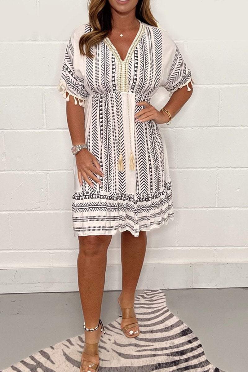 Olivia™ - Bohemian V-Neck Dress
