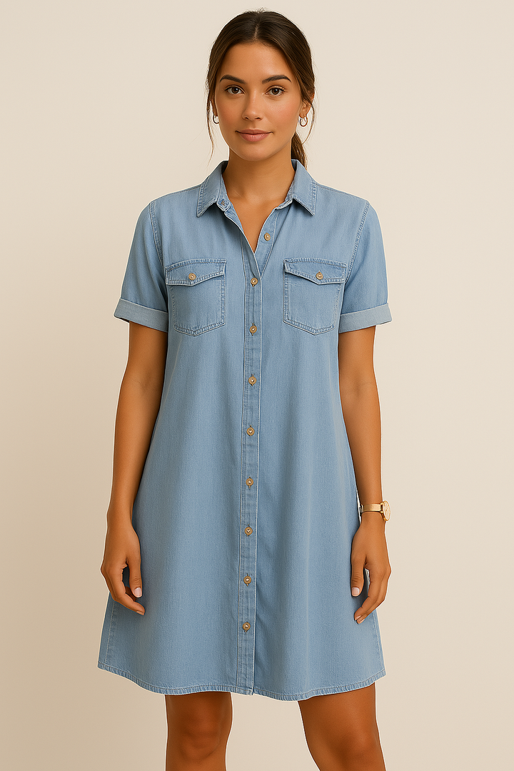 Ivy™ - Effortless Button-Up Dress
