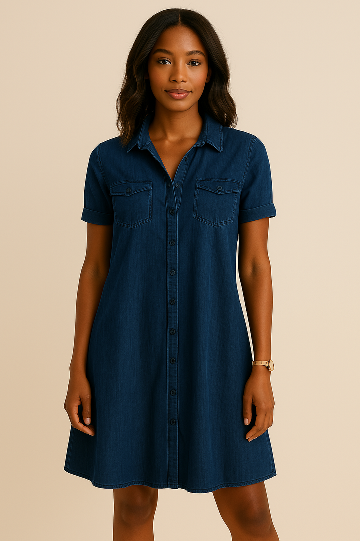 Ivy™ - Effortless Button-Up Dress