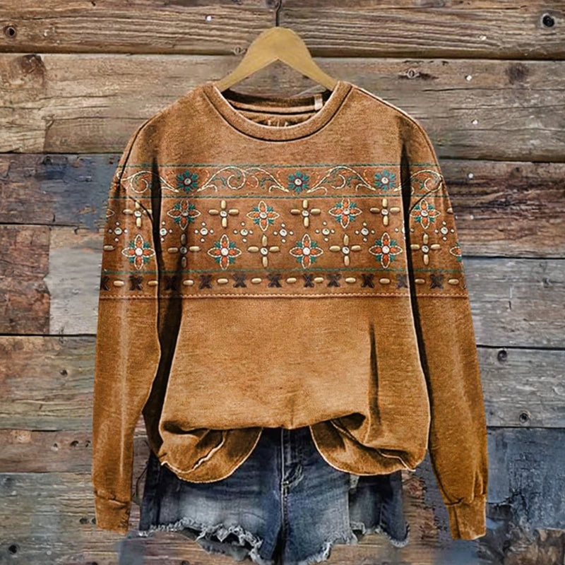 Maelis™ - Floral Print Cozy Sweatshirt