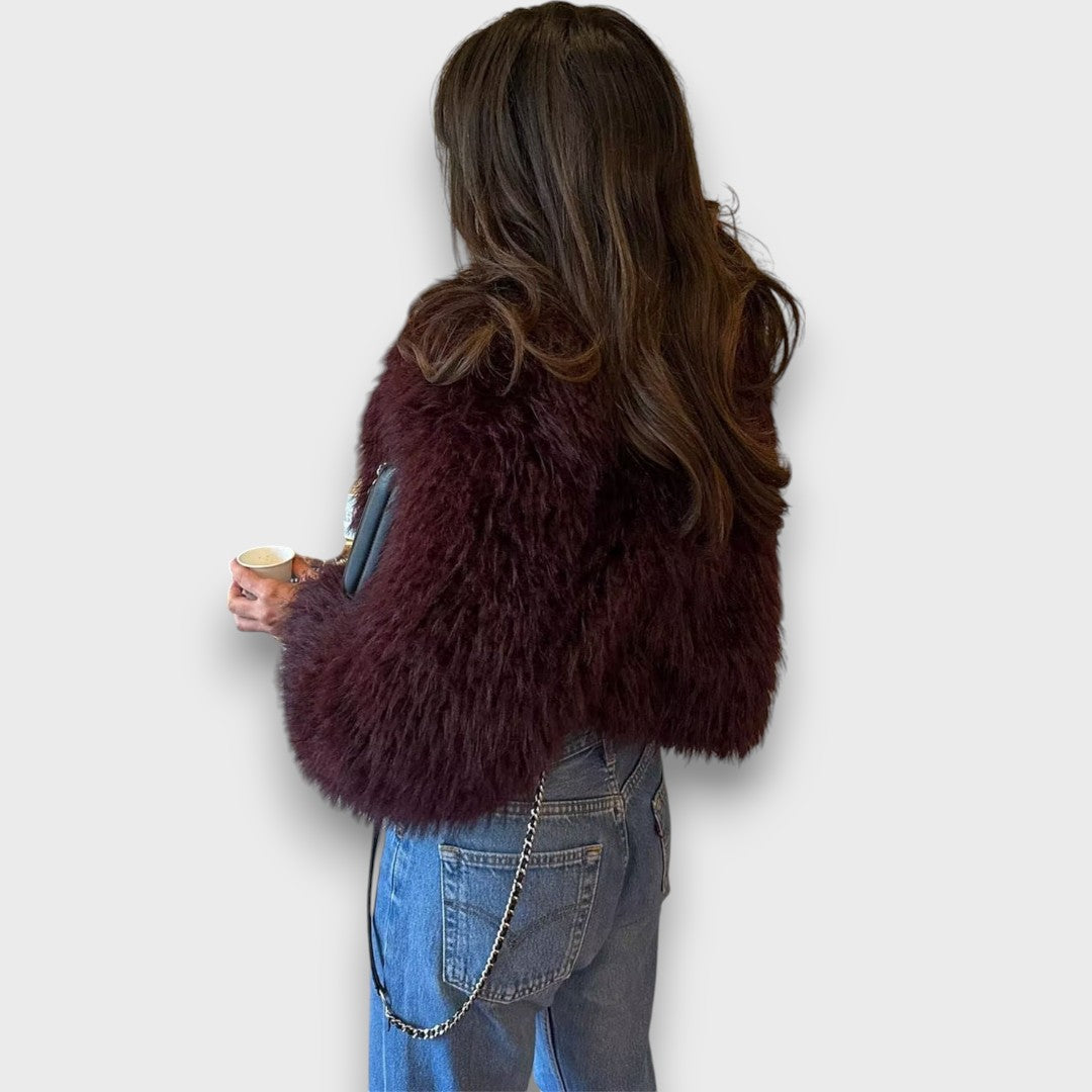 Mile™ - Premium Eco-Fur in Rich Bordeaux