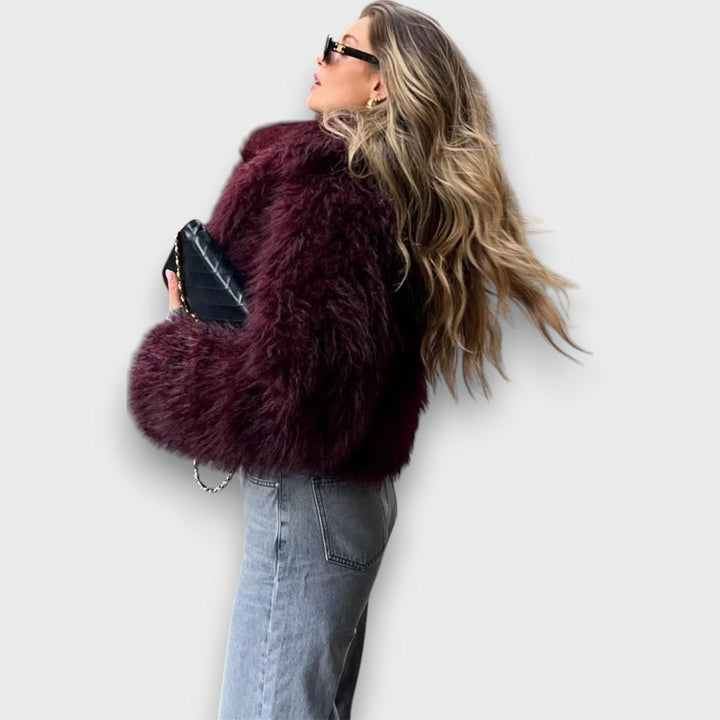 Mile™ - Premium Eco-Fur in Rich Bordeaux