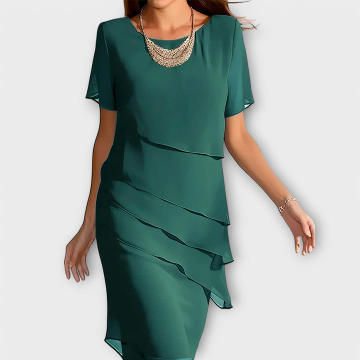 Lucy™ - Chic Layered Midi Shift Dress