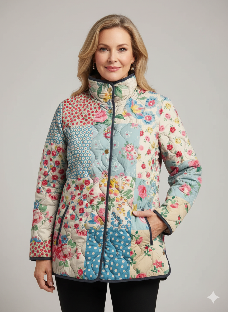 Destiny™ - Elegant Floral Quilted Jacket for Women - Retro Casual Look