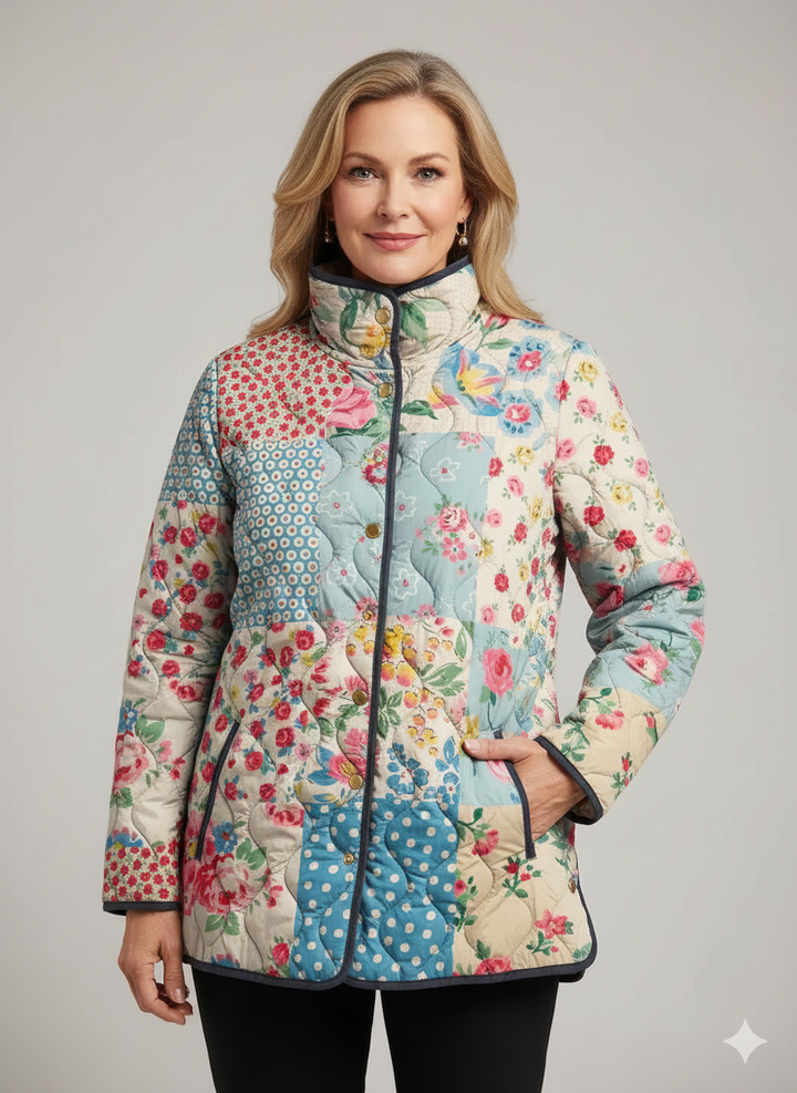 Destiny™ - Elegant Floral Quilted Jacket for Women - Retro Casual Look