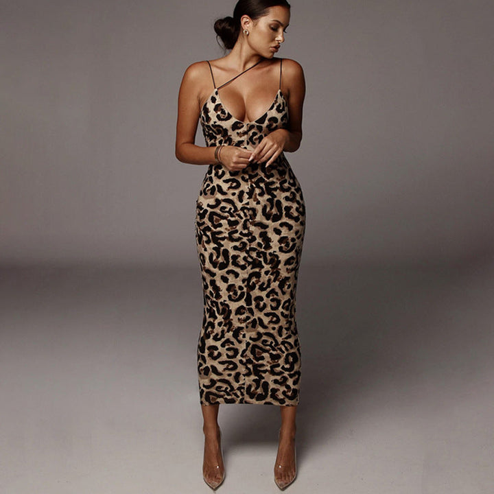 Maisie™- Leopard Print Midi Dress