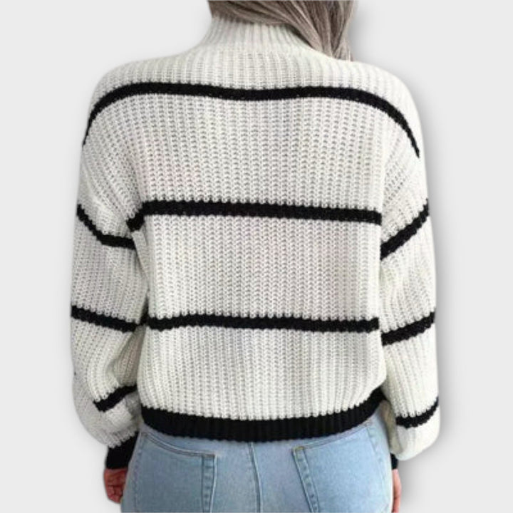 Chavala™ - Striped Turtleneck Sweater