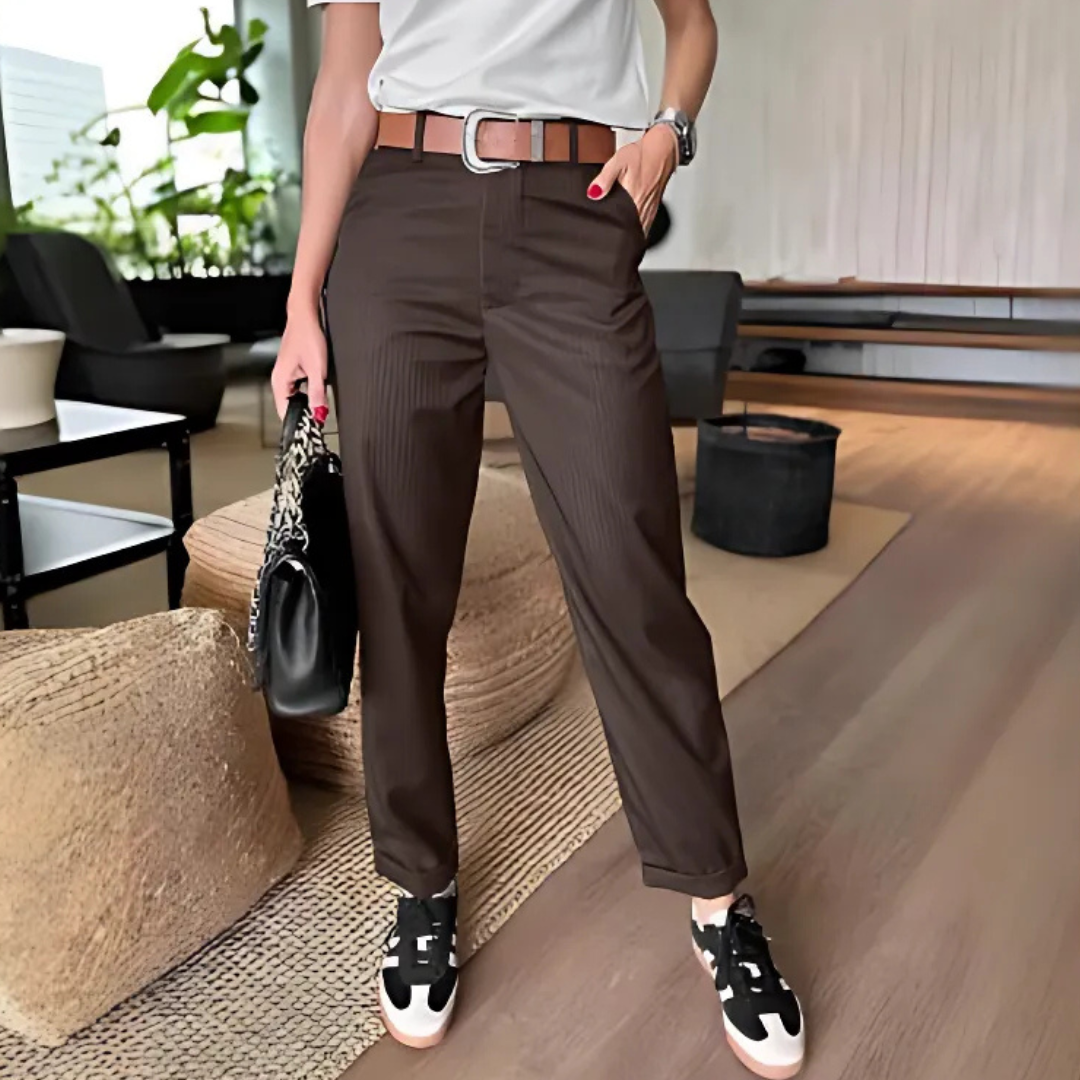 Aveline™ - Classic High-Waist Straight Leg Trousers