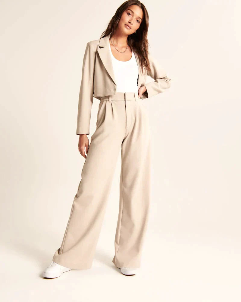 Custom Fit Wide-Leg Trousers