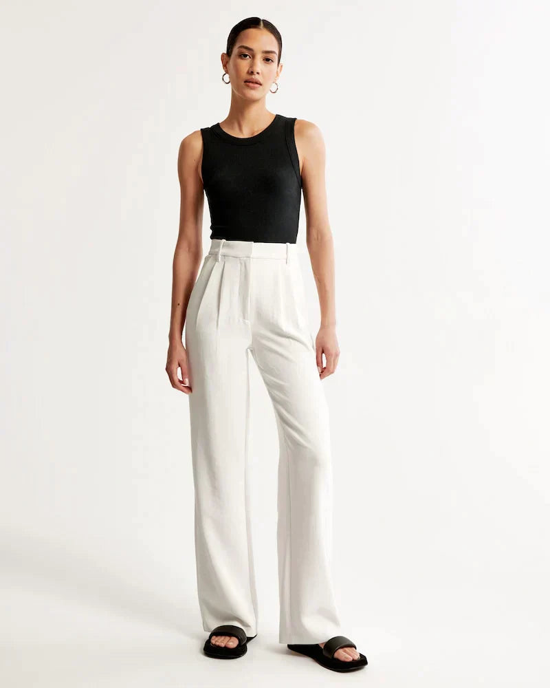 Custom Fit Wide-Leg Trousers
