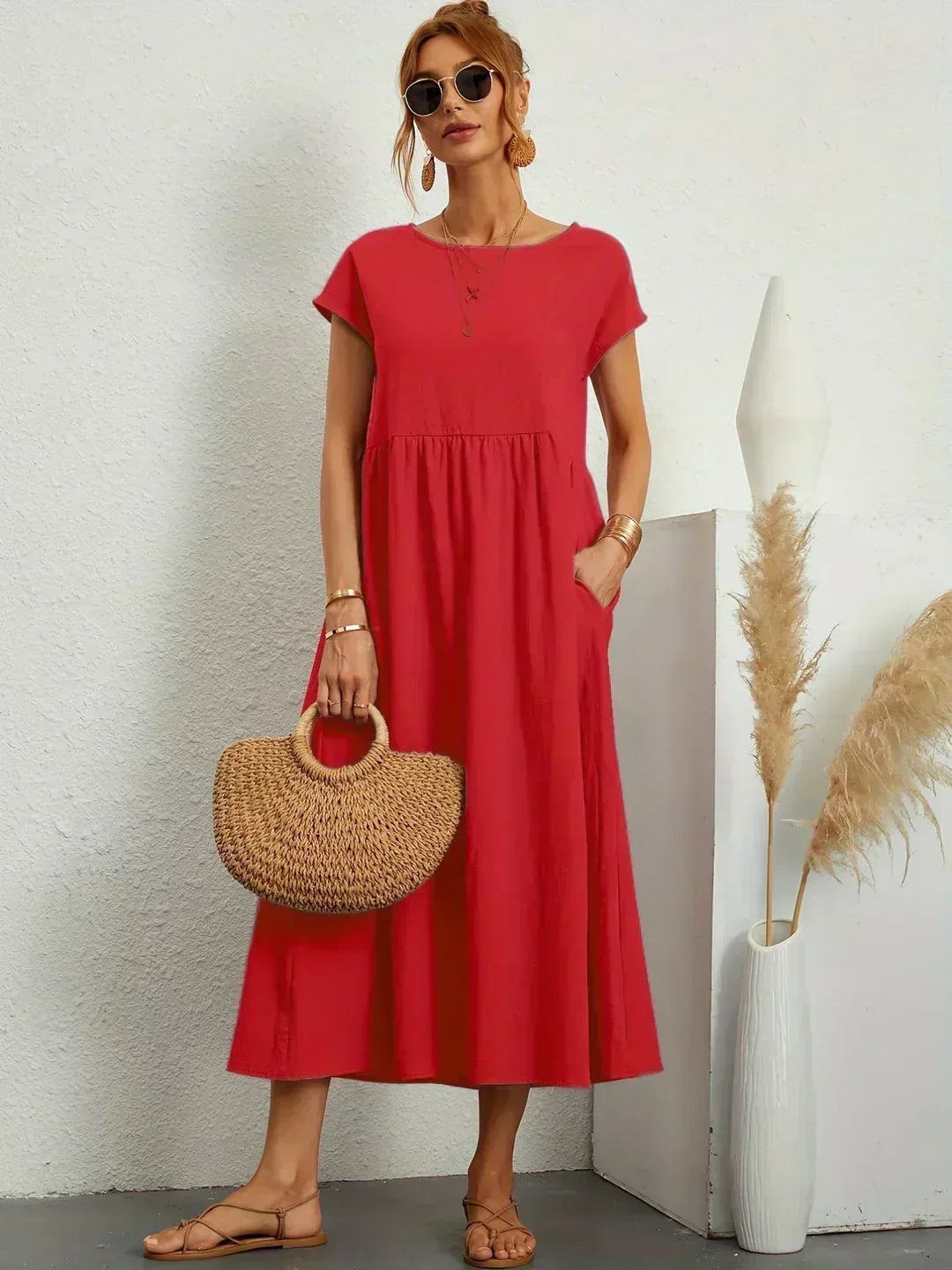 Ayla™ - Breezy Cotton Dress with Pockets