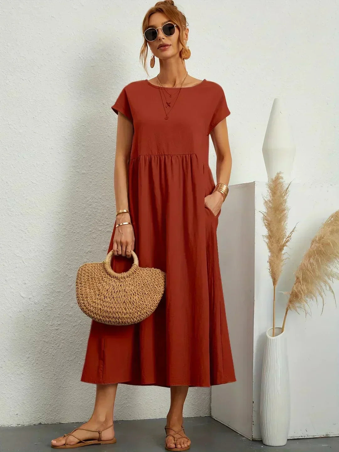 Ayla™ - Breezy Cotton Dress with Pockets