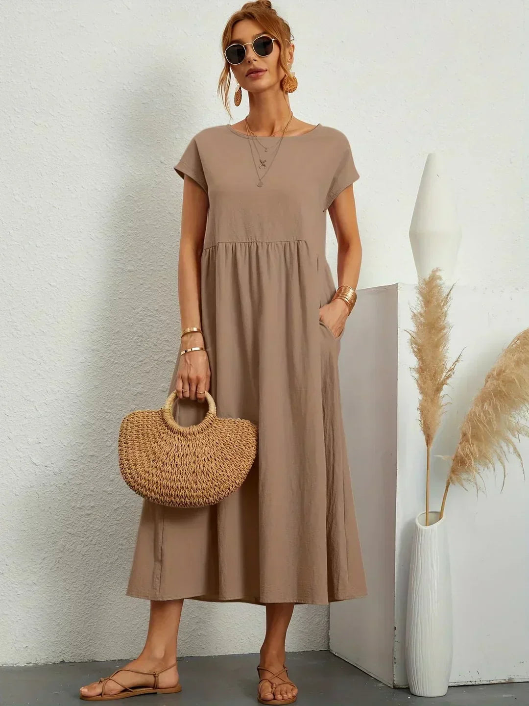 Ayla™ - Breezy Cotton Dress with Pockets