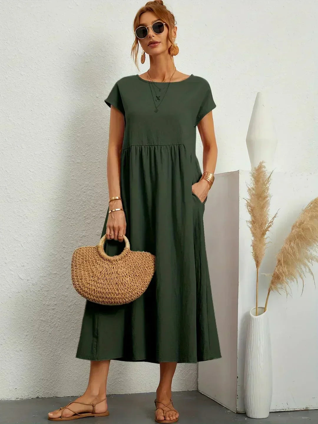 Ayla™ - Breezy Cotton Dress with Pockets