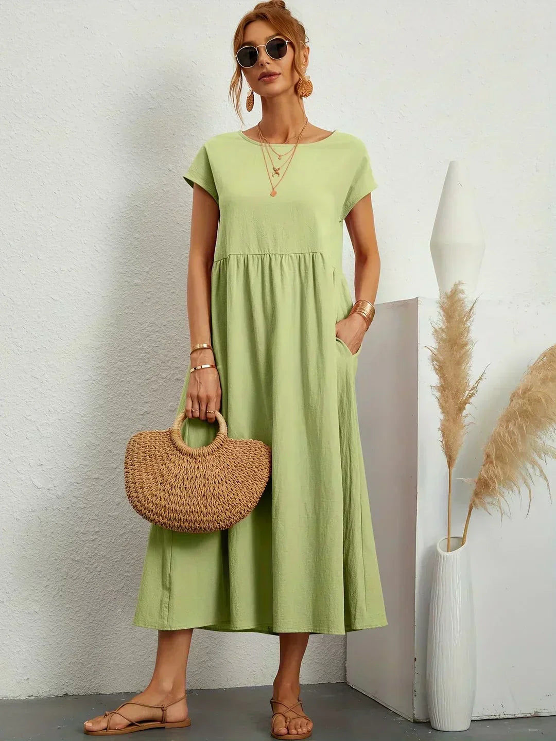 Ayla™ - Breezy Cotton Dress with Pockets