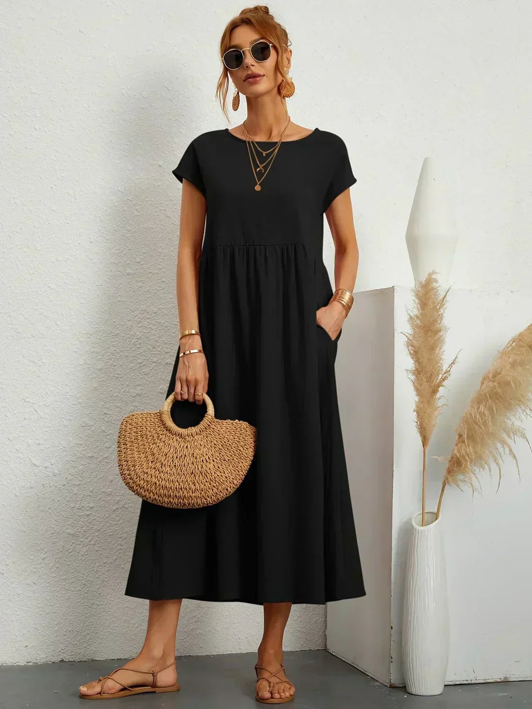 Ayla™ - Breezy Cotton Dress with Pockets
