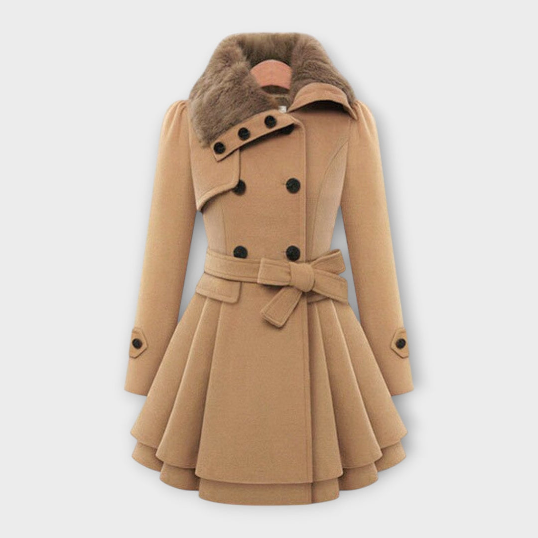 Elivara™ - Sophisticated Coat with Fur Collar