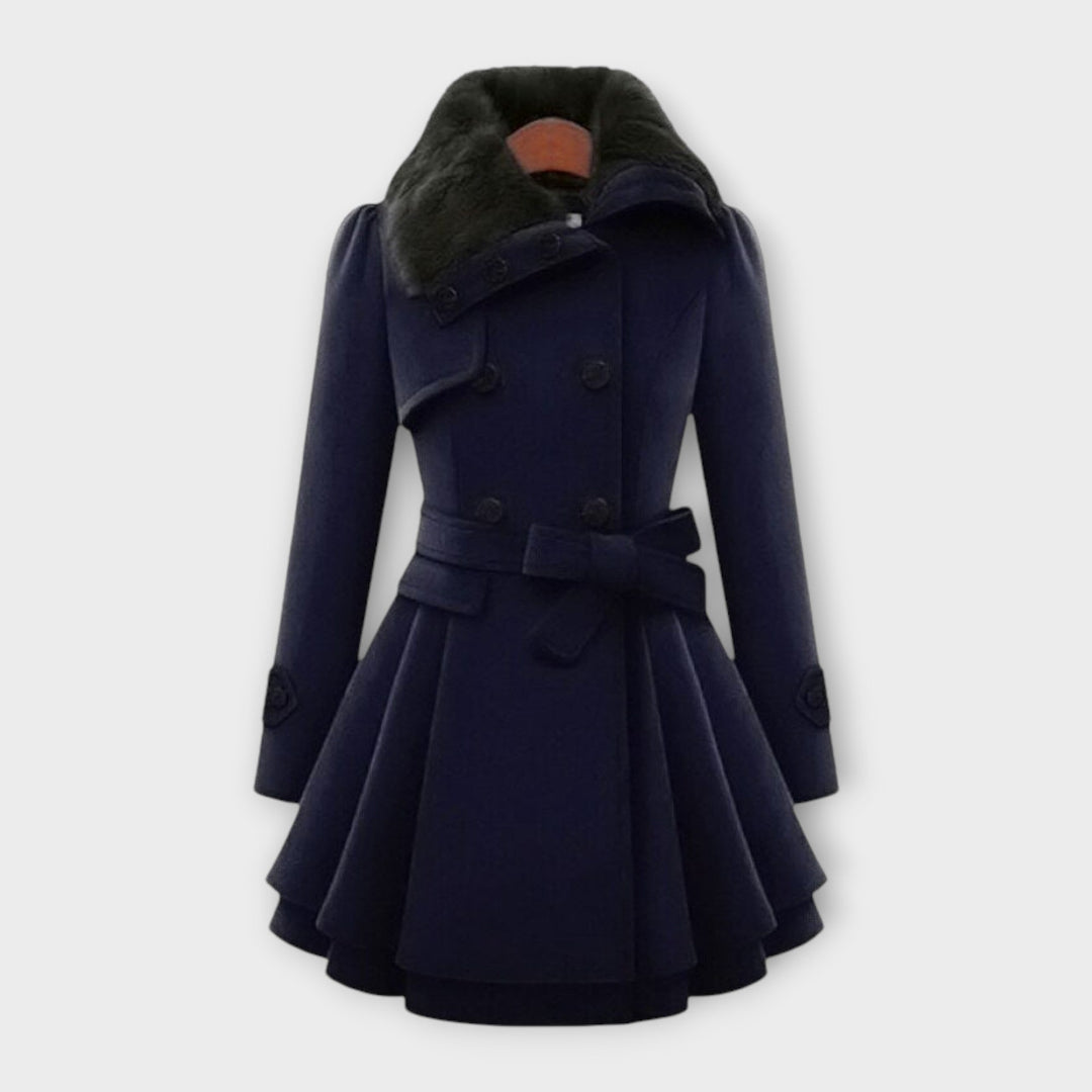 Elivara™ - Sophisticated Coat with Fur Collar