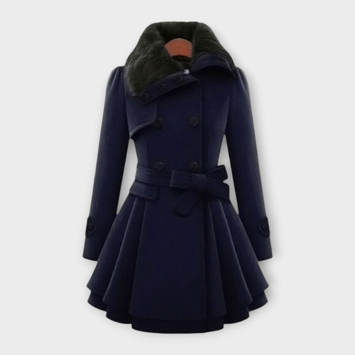 Elivara™ - Sophisticated Coat with Fur Collar