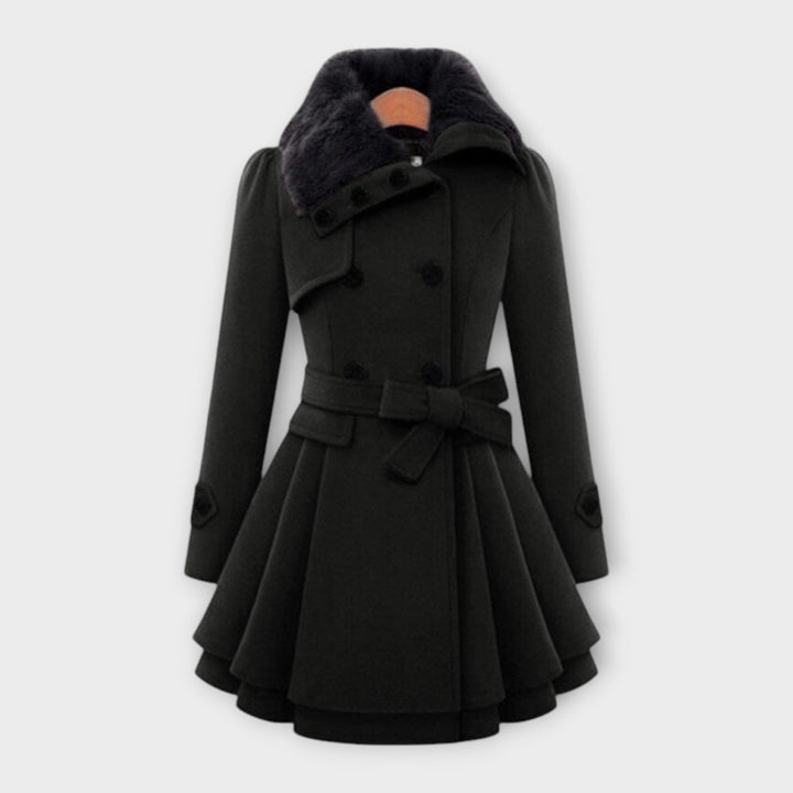 Elivara™ - Sophisticated Coat with Fur Collar