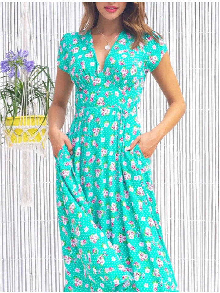 Hazel™ - Retro Floral Midi Dress