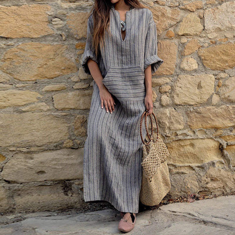 Dorothy™ - Striped Maxi Dress with Pockets