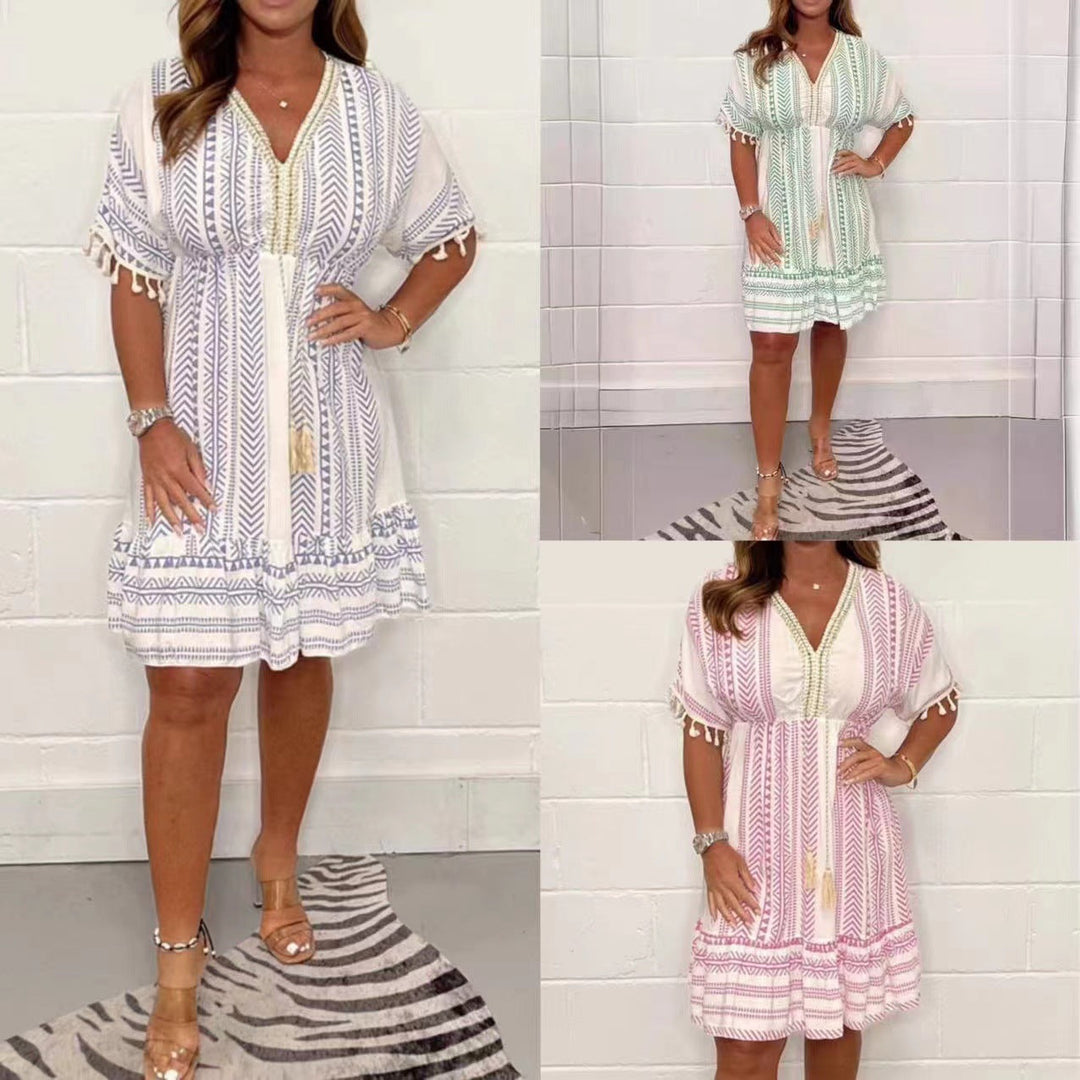 Olivia™ - Bohemian V-Neck Dress