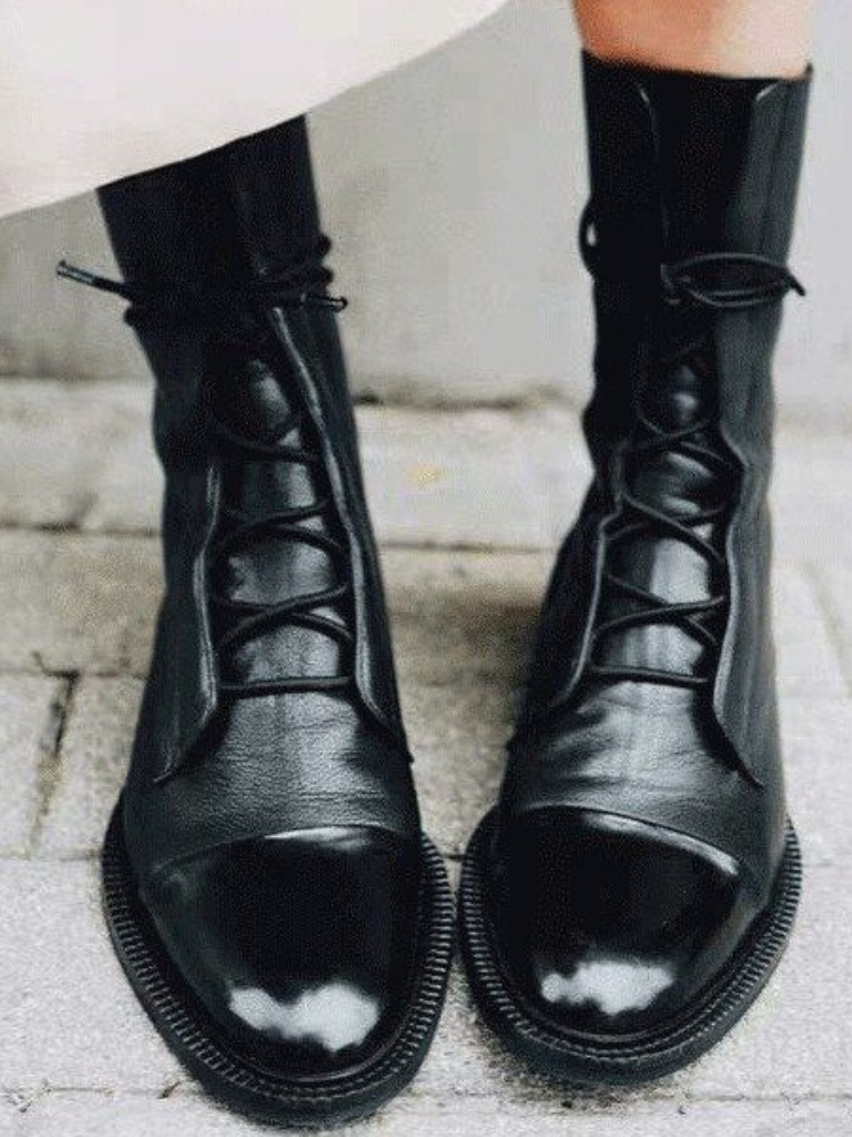 Victoria™ - Sleek Lace-Up Boots