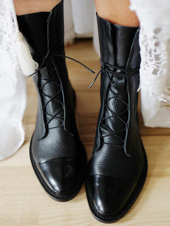 Victoria™ - Sleek Lace-Up Boots