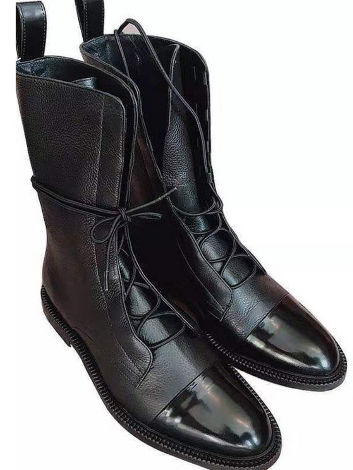 Victoria™ - Sleek Lace-Up Boots