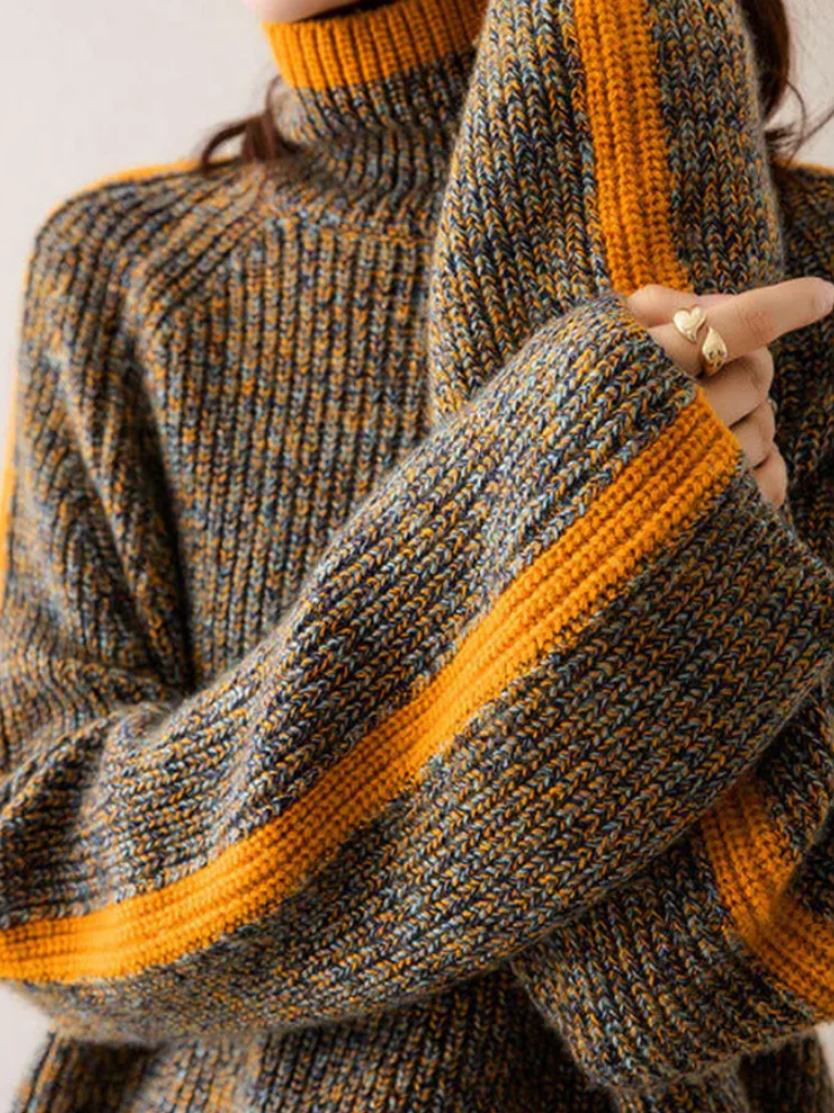 Fern™ - Cozy Striped Turtleneck Sweater