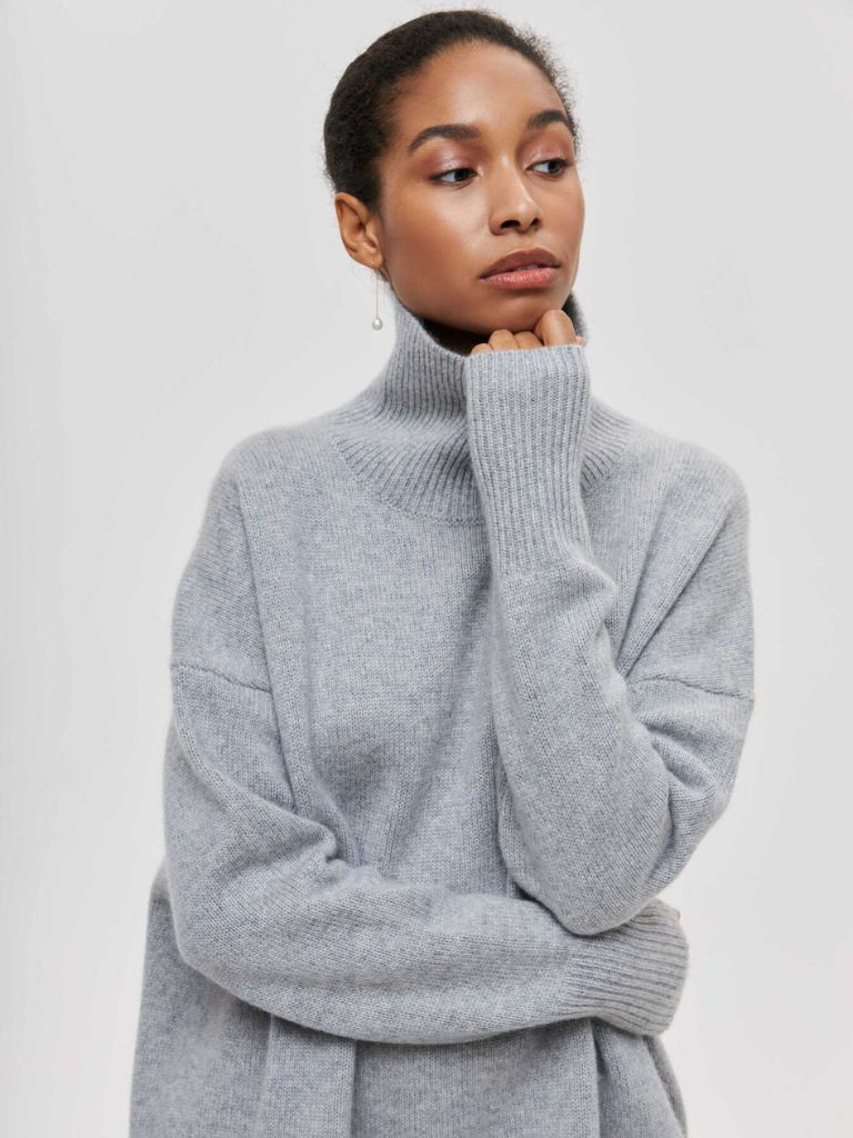 Elena™ - High-Collar Knit Sweater
