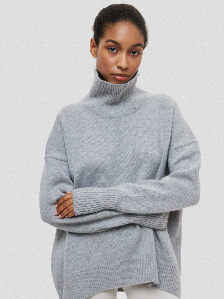 Elena™ - High-Collar Knit Sweater