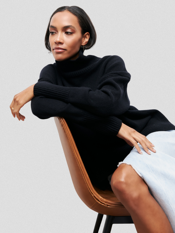 Elena™ - High-Collar Knit Sweater