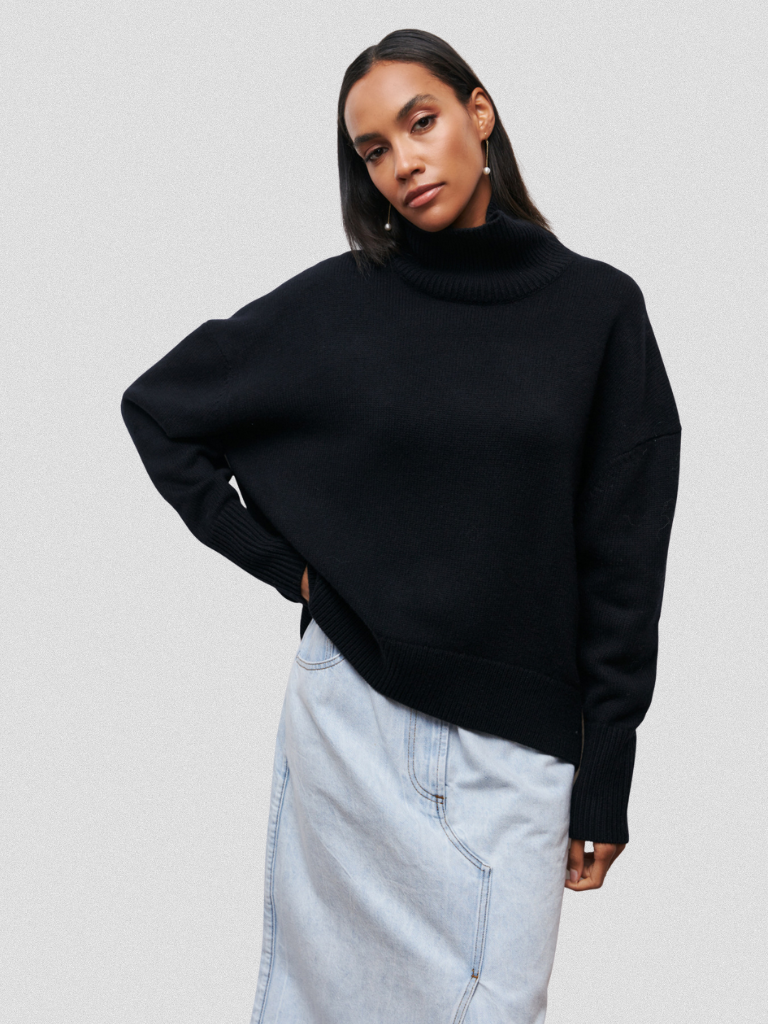Elena™ - High-Collar Knit Sweater