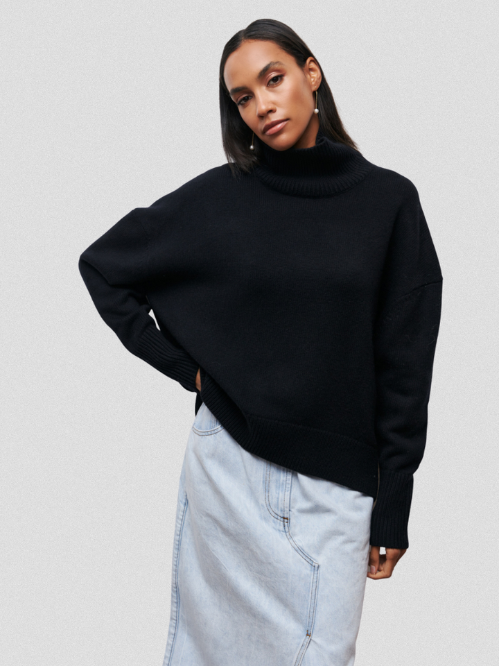 Elena™ - High-Collar Knit Sweater