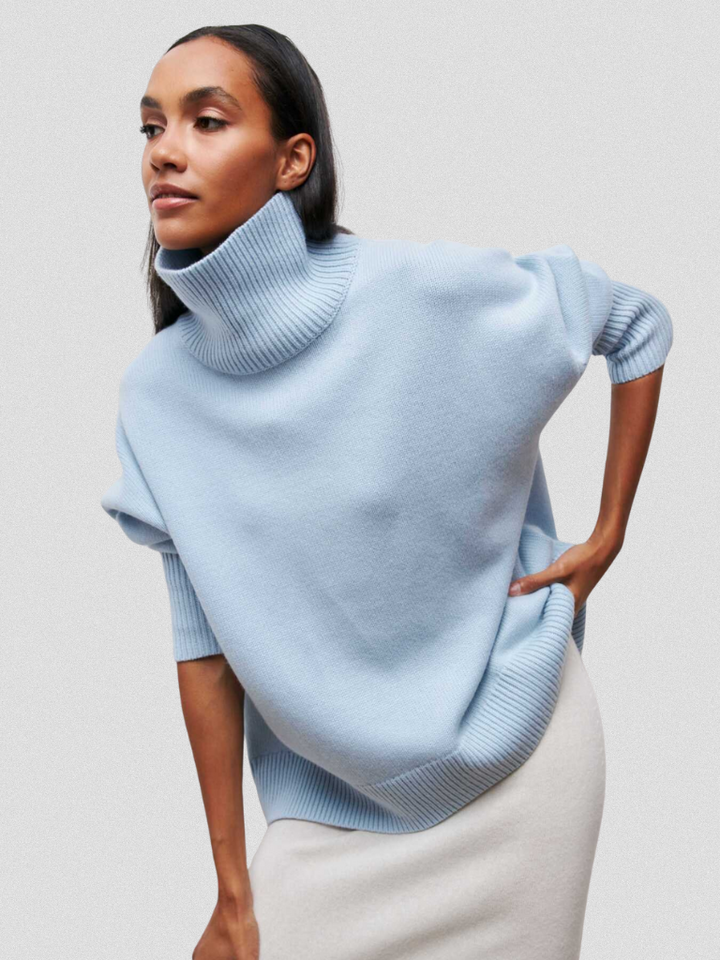 Elena™ - High-Collar Knit Sweater