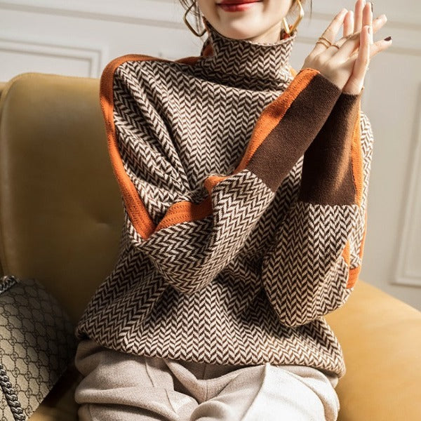 Malou™ - Bold Striped Turtleneck Sweater
