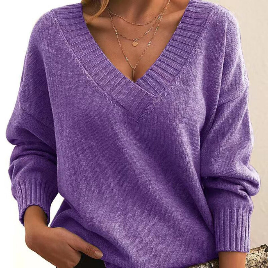 Marjorie™ - Chic V-Neck Sweater