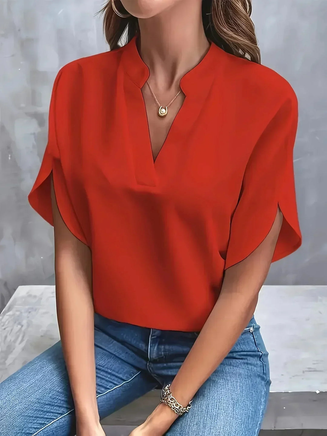 Thalia™ - Sophisticated V-Neck Top