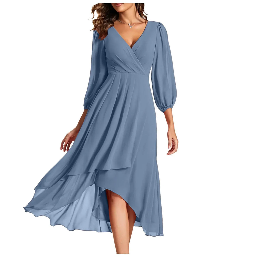 Kristina™ - Elegant Ruched High-Low Dress