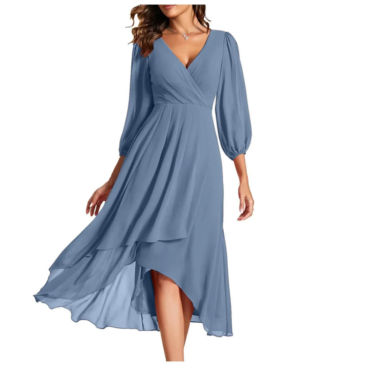Kristina™ - Elegant Ruched High-Low Dress