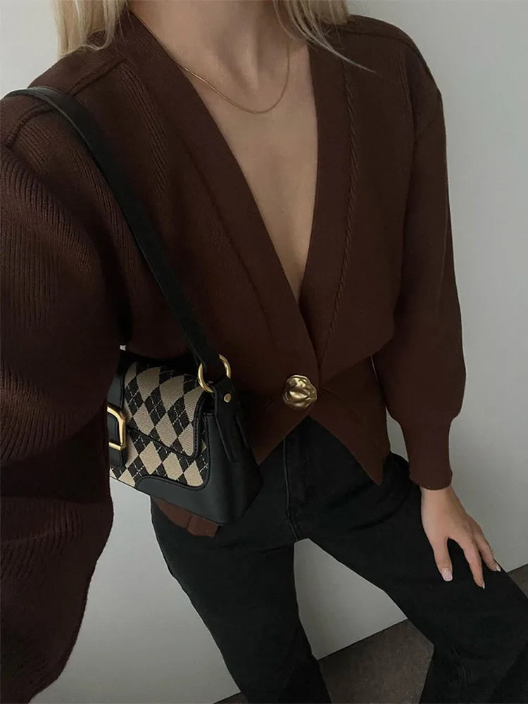 Poppy™ - V-neck Single Button Sweater