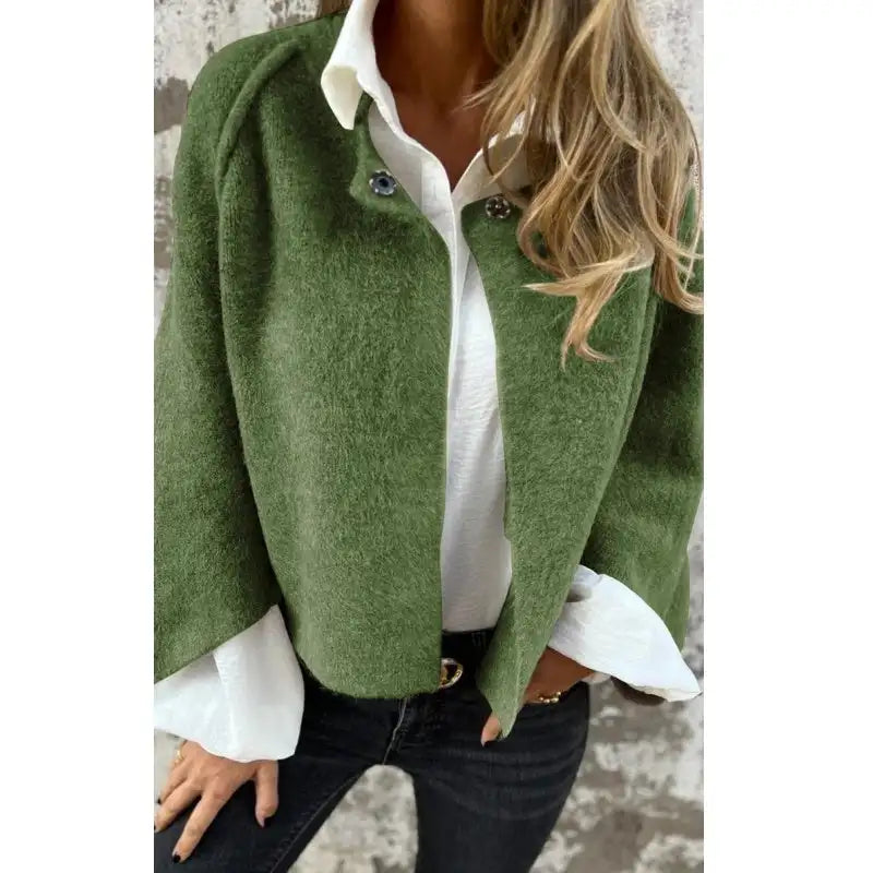 Amalia™ - Cozy Long Sleeve Round Neck Wool Cardigan