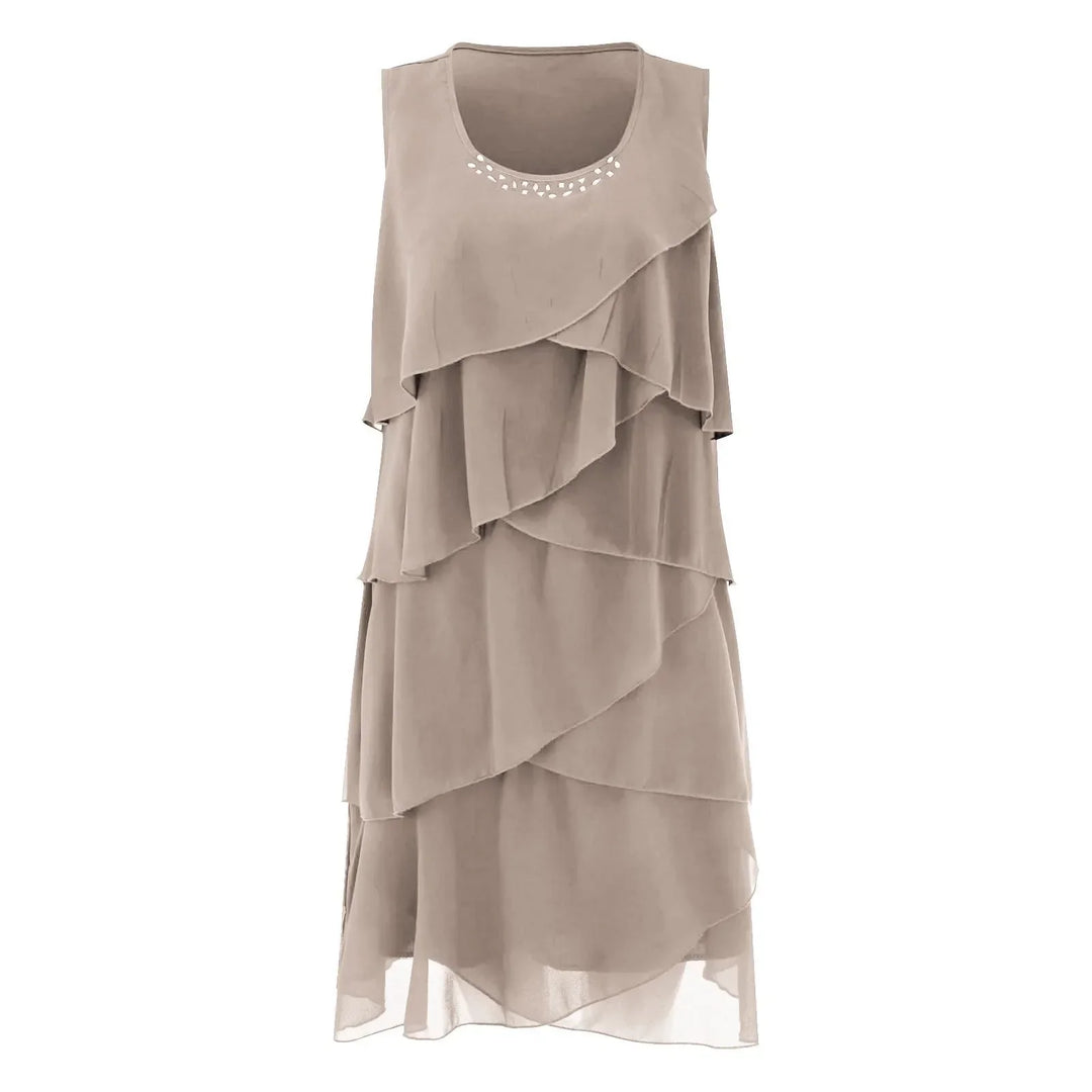 Lois™ - Layered Jewel-Neck Party Dress