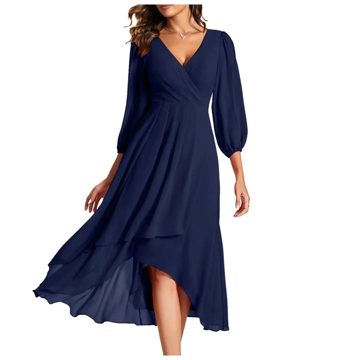 Kristina™ - Elegant Ruched High-Low Dress