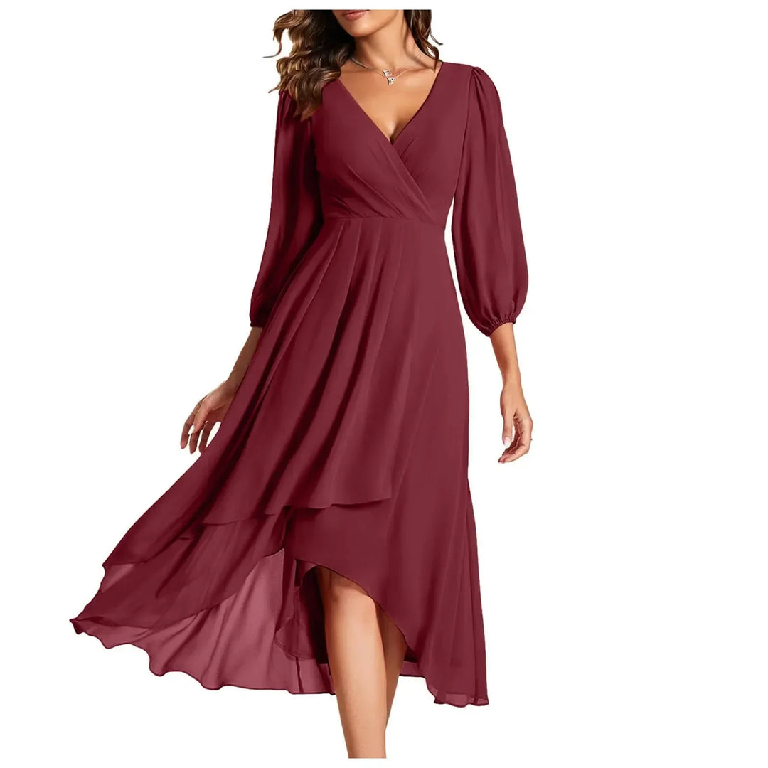 Kristina™ - Elegant Ruched High-Low Dress