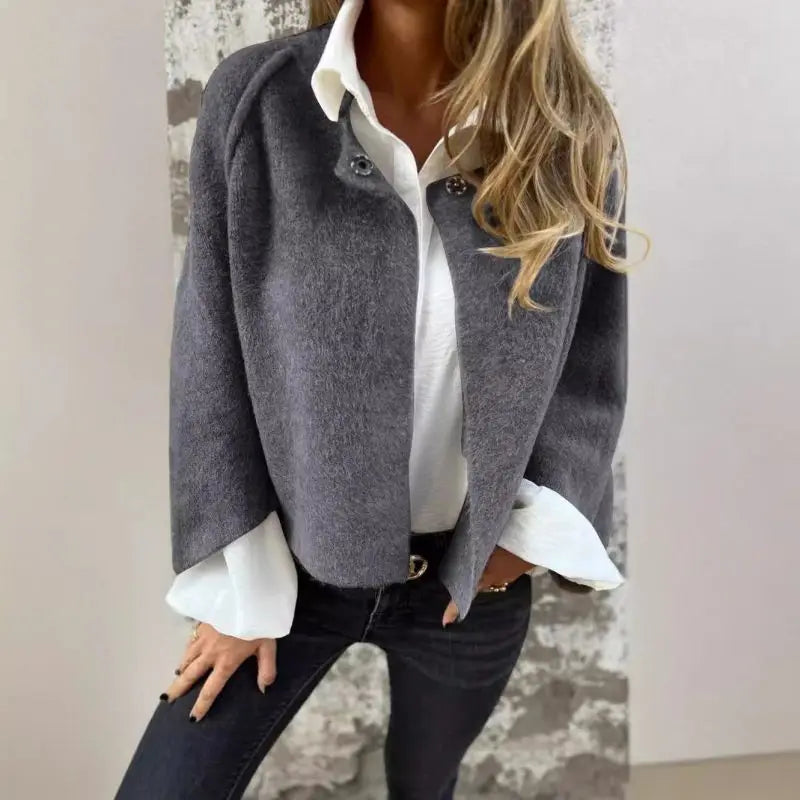 Amalia™ - Cozy Long Sleeve Round Neck Wool Cardigan