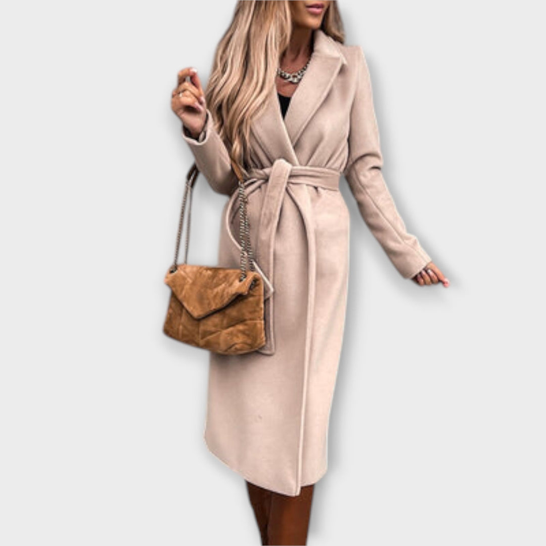 Eliza™ - Chic Long Coat with Ties