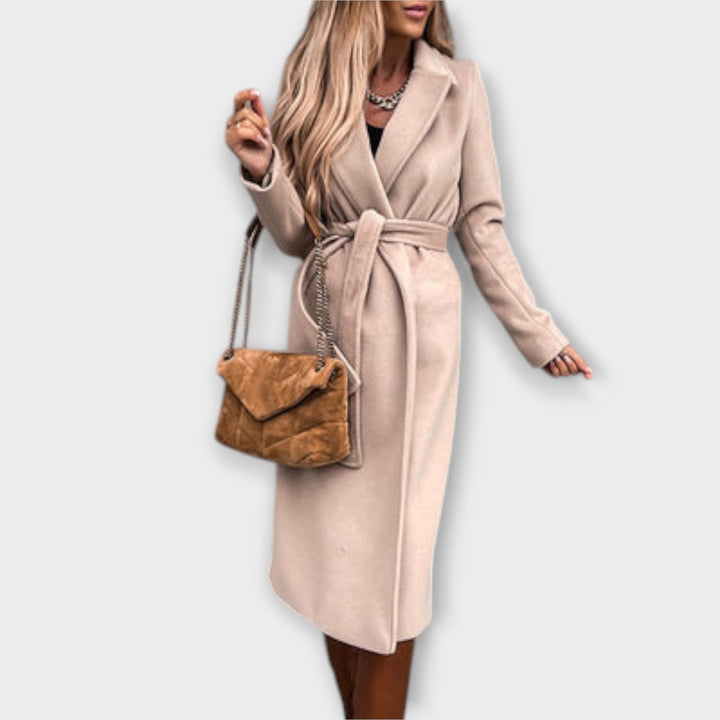 Eliza™ - Chic Long Coat with Ties